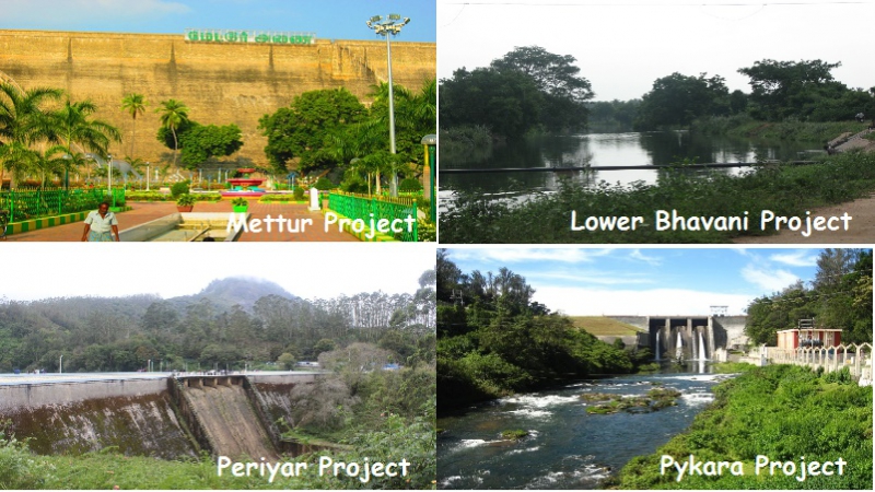 Various major irrigation projects established in Tamil Nadu